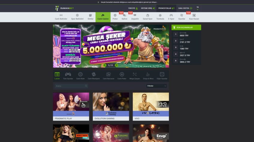 dumanbet canlı casino oyunları