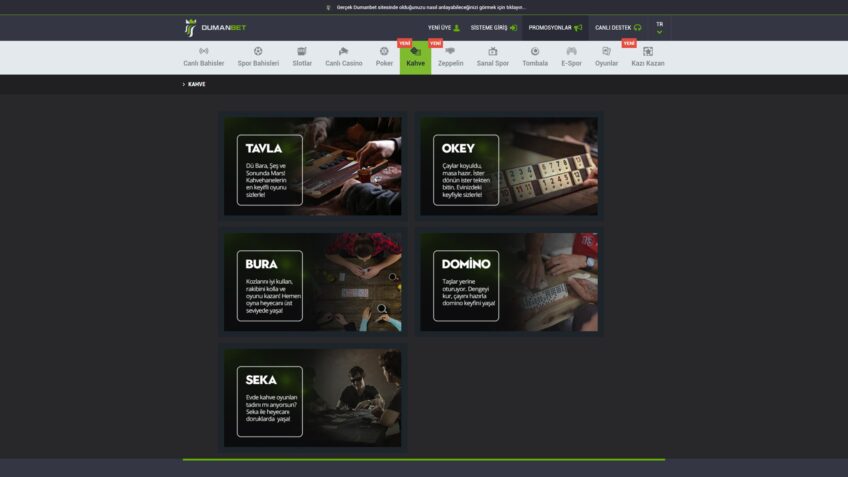 dumanbet kahve oyunları okey tavla