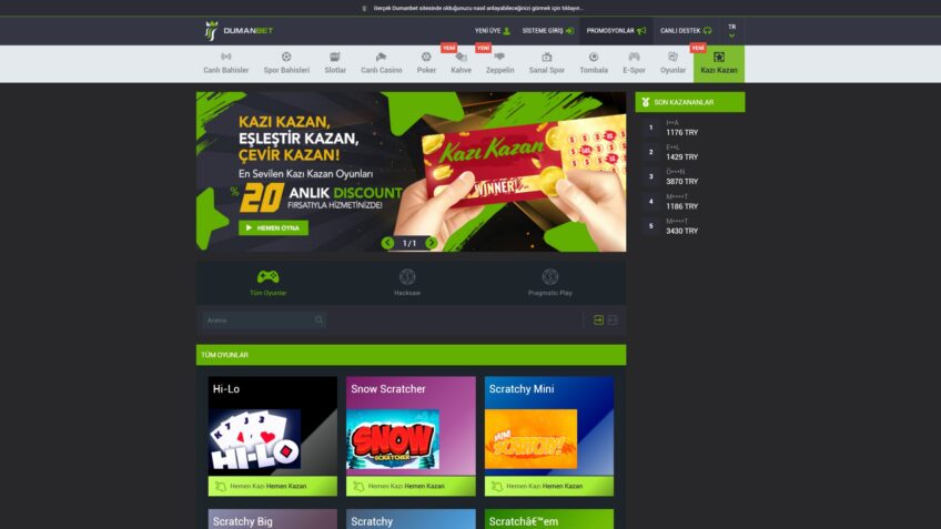 dumanbet kazı kazan oyunları