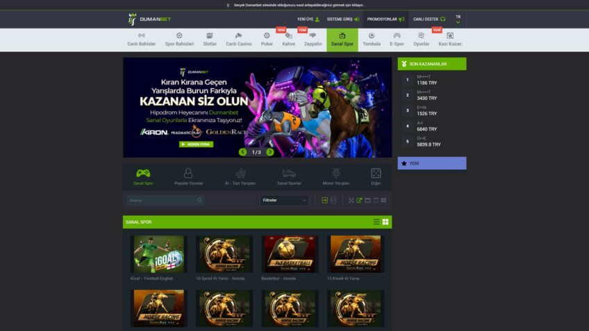dumanbet sanal spor bahisleri